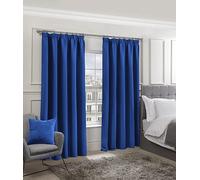 Tony's Textiles Luxury Thermal Supersoft Blackout Curtains Blue 45" x 54" (114cm x 137cm)