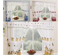 Tony's Textiles Winchester Kitchen Window Set - Red (47" Wide x 36" Drop)