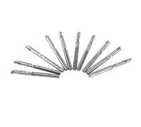 Tonysa 10pcs Single Flute End Mill Cutter 3.175mm CNC Tool Bits 1/8inch Shank Carbide Milling Bits for Acrylic Wood PCB Cutting 22mm