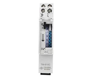 Tonysa 1P Rail Time Control Switch High Accuracy Intelligent Timing Switch for Street Light TM610C, Stable Performance Simple Installation for Radio and Television Equipment