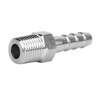 Tonysa 2PCS 1/4in BSPT Male Connector Quick Coupling for Pneumatic Equipment High Efficiency Stainless Steel Barb Joint (BSPT1/4-6mm)
