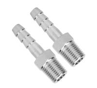 Tonysa 2PCS 1/4in BSPT Male Connector Quick Coupling for Pneumatic Equipment High Efficiency Stainless Steel Barb Joint (BSPT1/4-8mm)