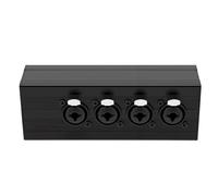 Tonysa 4 Channel XLR Splitter Box, 4 Microphone Combiner to 1 Output with 24K Gold Plated Aircraft Aluminum Alloy Shell for Studio Live Sound Recording