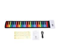 Tonysa 49-Key Flexible Roll-Up Electronic Piano with Thick Silicone Keys for Portable Learning Music Toy for Beginners (Color version)