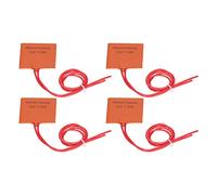 Tonysa 4Pcs Heat Mat Silicone Heater Pad Warmer 12V 7.5W 120 to 150℃ 50x50mm for Pipeline Drum, DC Silicone Heating Mat for Drums Tanks Mixed Insulation