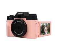 Tonysa 6K Mirrorless Camera, with 3" Flip Screen, 16X Digital Zoom, 64MP CMOS Sensor, Photo and Video, WiFi, Autofocus, for Vlogging & Photography (Pink)