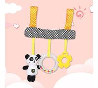 Tonysa Baby Hanging Toy, Soft Animal Pendant, Can Make Sounds for Strollers, Soft Baby Toys, PP Cotton Pink/Yellow/Blue 20x20x3.5cm (Black White)