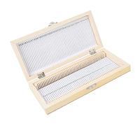 Tonysa Biology Glass Prepared Microscope Slides 50PCS with Wooden Storage Box Case for Specimens Collection, Large Capacity 50 Slides Hold, Metal Buckle Solid Wood Handmade Non