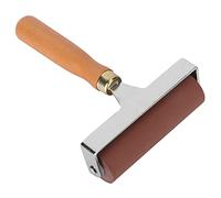 Tonysa Brayer Rubber Roller for Printmaking Durable Soft Elastic 15cm for Scrapbooking Ink Block and Paper Crafts (Rubber + Composite Wood 2)