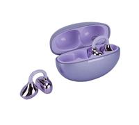 Tonysa Clamp On Headphones Wireless Bluetooth, Open Ear Earbuds with 80H Playtime & ENC Noise Reduction, Secure Fit Ear Clip for Running, Work, Small Ears, All Day Wear (Purple)