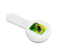 Tonysa Digital Microscope Handheld 2.0 Inch Screen Portable Digital Magnifying Glass 200X Magnification 16 LED Lights Anti Shake (White)