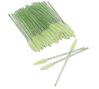 Tonysa Disposable Eyelash Brush, Flexible Brush Head (Green) | 50 pcs, nylon material, easy to carry, spiral design, portable for travel