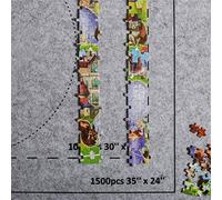 Tonysa Felt Roll Up Puzzle Mat Large Puzzle Storage Mat Holds Up to 2000 Easy to Store and Organize Ideal for Adults and Kids Size:66x117cm (Black)