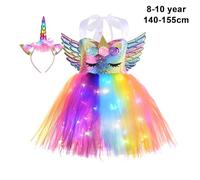 Tonysa Girl Sparkling LED Light Sequin Dress with Wings & Headband, Multicolor Costume for Festivals, Nylon Material (Tonysakibgxaq24r-221025KM74-2)