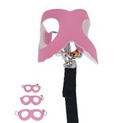 Tonysa Hamster Harness Set with Leash, Faux Leather Vest (Pink)