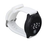 Tonysa LED Digital Watch, Korean Style Touch Screen Wrist Watch for Men Women Students, Black Shell White Belt
