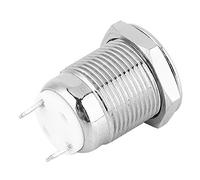 Tonysa Metal Push Button Switch, 12mm Stainless Steel (Flat Head)