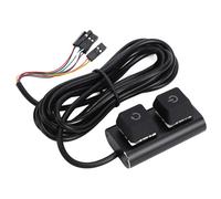 Tonysa PC Power Switch Extension, Aluminum Alloy Desktop Computer Power On Off Reset Button with 2M Cable and 7 Color LED Lighting for Home Office Gaming