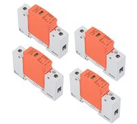 Tonysa Protective Device 4Pcs 1P DIN Rail Protector AC 420V RMU1-C60 SPD House Arrester with Visible Window Red Green Indicators, PC Flame Retardant Shell (Imax：20kA)