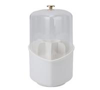 Tonysa Rotating Makeup Brush Organizer - Large Capacity 8+1 Slot Heart Shape Storage with 360 Degree Rotation for Makeup Brushes, Vanity, Desktop, Bathroom (White)