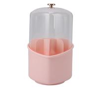 Tonysa Rotating Makeup Brush Organizer - Large Capacity 8+1 Slot Heart Shape Storage with 360 Degree Rotation for Makeup Brushes, Vanity, Desktop, Bathroom (Pink Case)