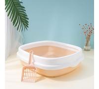 Tonysa Semi Enclosed Cat Litter Pan with Unique Design Helps Cats Move Freely Premium PP Material No Peculiar Smell Suitable for of Most Breeds Litter Basin 10pcs Pack (S)