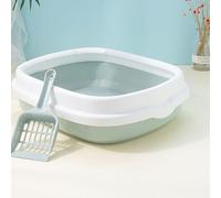 Tonysa Semi Enclosed Cat Litter Pan with Unique Design Helps Cats Move Freely Premium PP Material No Peculiar Smell Suitable for of Most Breeds Litter Basin 10pcs Pack (S)