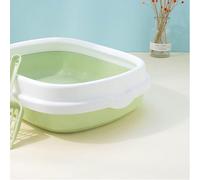 Tonysa Semi Enclosed Cat Litter Pan with Unique Design Helps Cats Move Freely Premium PP Material No Peculiar Smell Suitable for of Most Breeds Litter Basin 10pcs Pack (L)