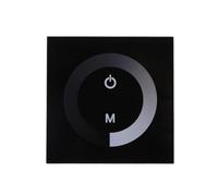 Tonysa Single Color Touch Panel Dimmer for LED Light Strip, Adjustable Brightness Controller for Home Lighting, DC 12V-24V, Single Channel (Black)