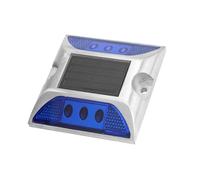 Tonysa Solar Power LED Ground Lights for Driveway Road Highway - Yellow, Red, Green, Blue - Durable Aluminium - 4.1x4.1in - for Vehicle and Pedestrian Safety (Blue)