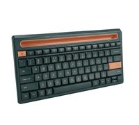 Tonysa Wireless Bluetooth Keyboard, Silent Portable Keyboard with Built-In Groove Stand for Phone and Tablet, 79 Key Layout for Office, Dark Green