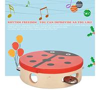 Tonysa Wooden Tambourine Handheld Instrument, 15cm Size (Beetle)