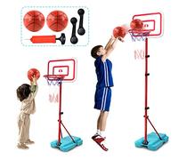 TONZE Kids Basketball Hoop and Stand Height Adjustable,Net and Ball Outdoor Indoor Mini Basketball Hoop Sport Play Set Toys for 4 5 6 7 Year Old Boys Girls(88cm/138cm/190cm)