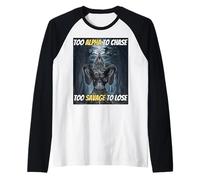 Too Alpha to Chase Too Savage to Lose Funny Alpha Wolf Meme Raglan Baseball Tee