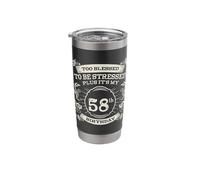 Too Blessed to Be Stressed 58th Birthday Turning 58 Year Old Stainless Steel Insulated Tumbler