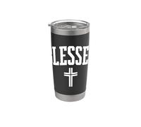 Too Blessed to Be Stressed Positive Vibes Stainless Steel Insulated Tumbler