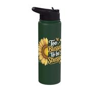 Too Blessed to Be Stressed Stainless Steel Insulated Water Bottle