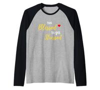 Too Blessed to Get Stressed Inspirational Christian Design Raglan Baseball Tee