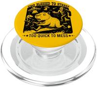 Too Blessed To Stress Motivational Positive Capybara PopSockets PopGrip for MagSafe