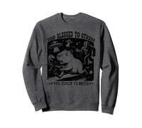 Too Blessed To Stress Motivational Positive Capybara Sweatshirt