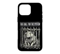 Too Chill For The System: Capybara Behind Bars Case for iPhone 16 Pro Max