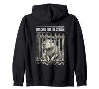 Too Chill For The System: Capybara Behind Bars Zip Hoodie