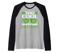 Too Cool for Gluten Celiac Disease Awareness Month Raglan Baseball Tee