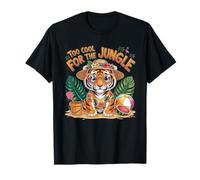 Too Cool for The Jungle Tiger Summer Beach Graphic T-Shirt