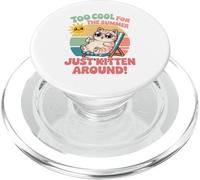 Too Cool For The Summer Just Kitten Around Cute Kawaii Cat PopSockets PopGrip for MagSafe