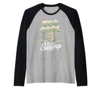 Too Cool for the Swamp Caiman Reptile Exotic Pet Raglan Baseball Tee