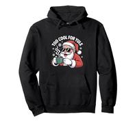Too Cool For Yule Funny Santa Design Pullover Hoodie