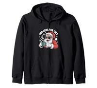 Too Cool For Yule Funny Santa Design Zip Hoodie