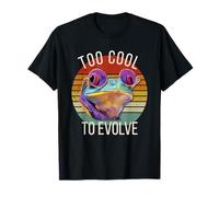Too Cool to Evolve | Funny Colorful Frog with Sunglasses T-Shirt