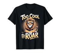 Too Cool to Roar Lion Value Graphic T-Shirt, Men, Black, S